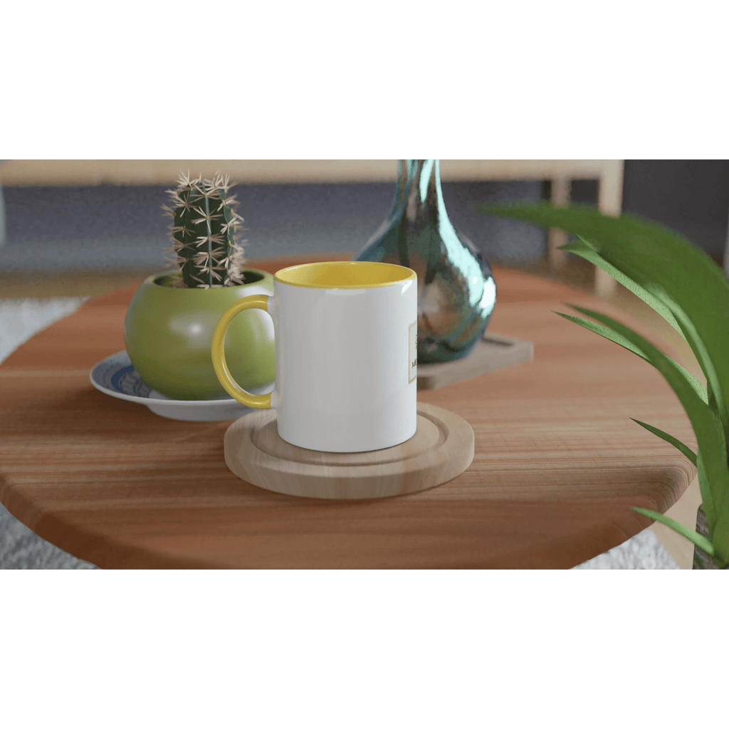 Mhouto Premium Ceramic Mug - Yellow Accent - mhouto