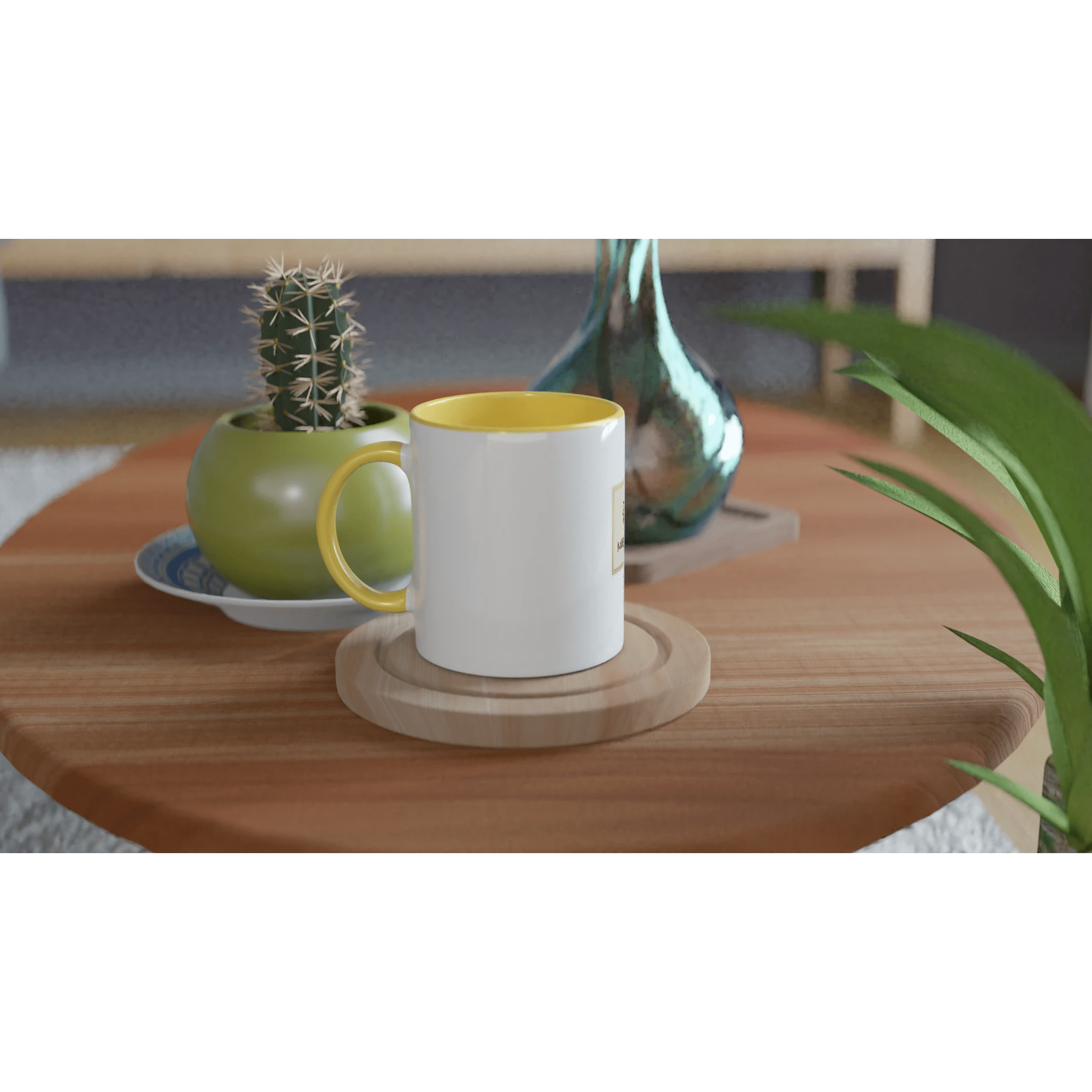 Mhouto Premium Ceramic Mug - Yellow Accent - mhouto