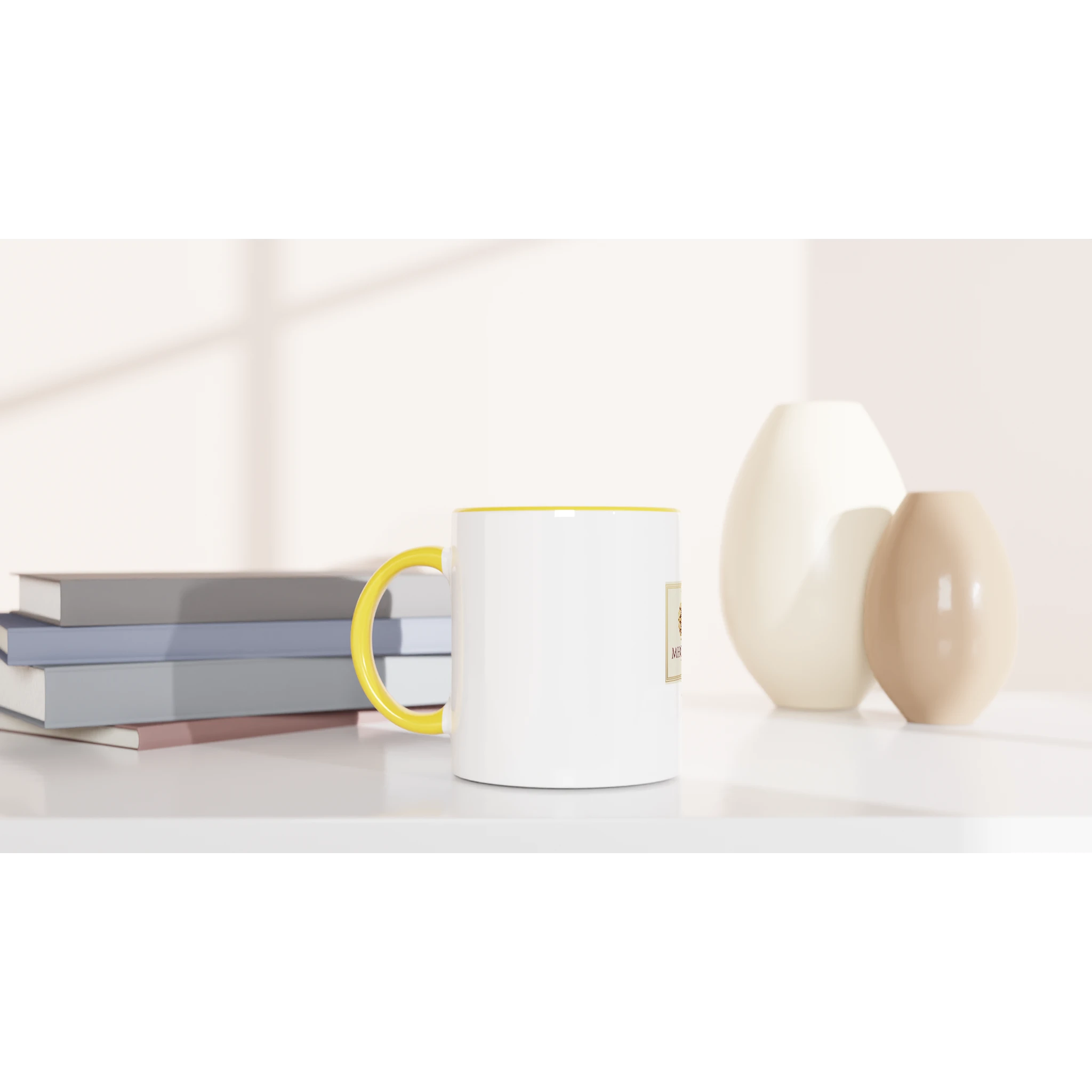 Mhouto Premium Ceramic Mug - Yellow Accent - mhouto