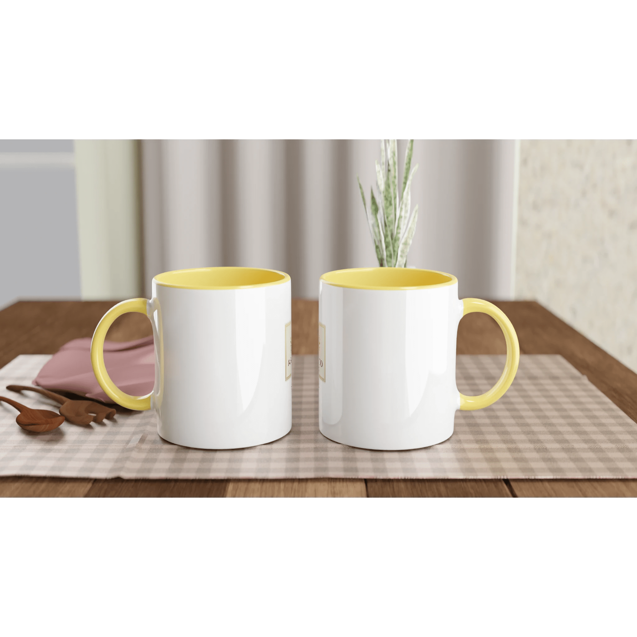 Mhouto Premium Ceramic Mug - Yellow Accent - mhouto