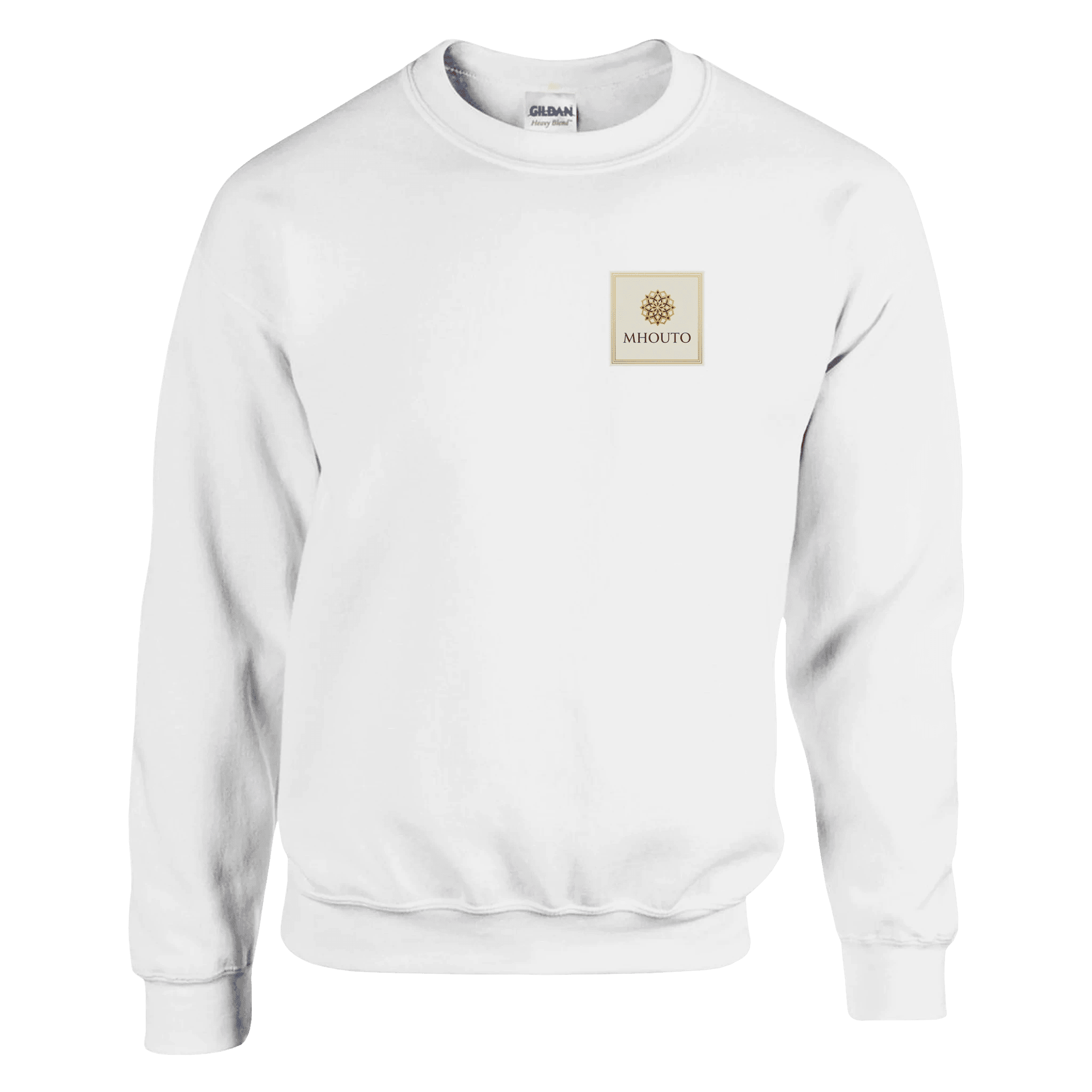 Classic Unisex Crewneck Sweatshirt | Gildan® 18000 White - mhouto