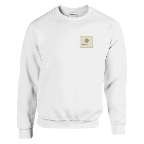 Classic Unisex Crewneck Sweatshirt | Gildan® 18000 White - mhouto