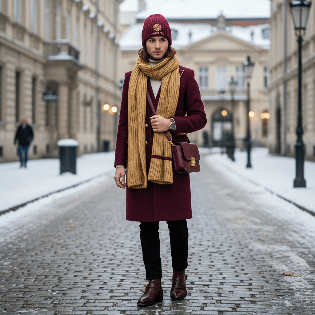 Mhouto Cuffed Beanie — Maroon - mhouto