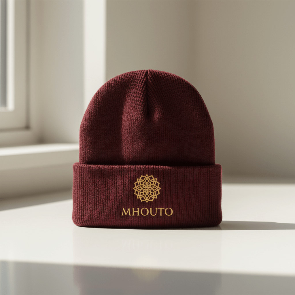 Mhouto Cuffed Beanie — Maroon - mhouto