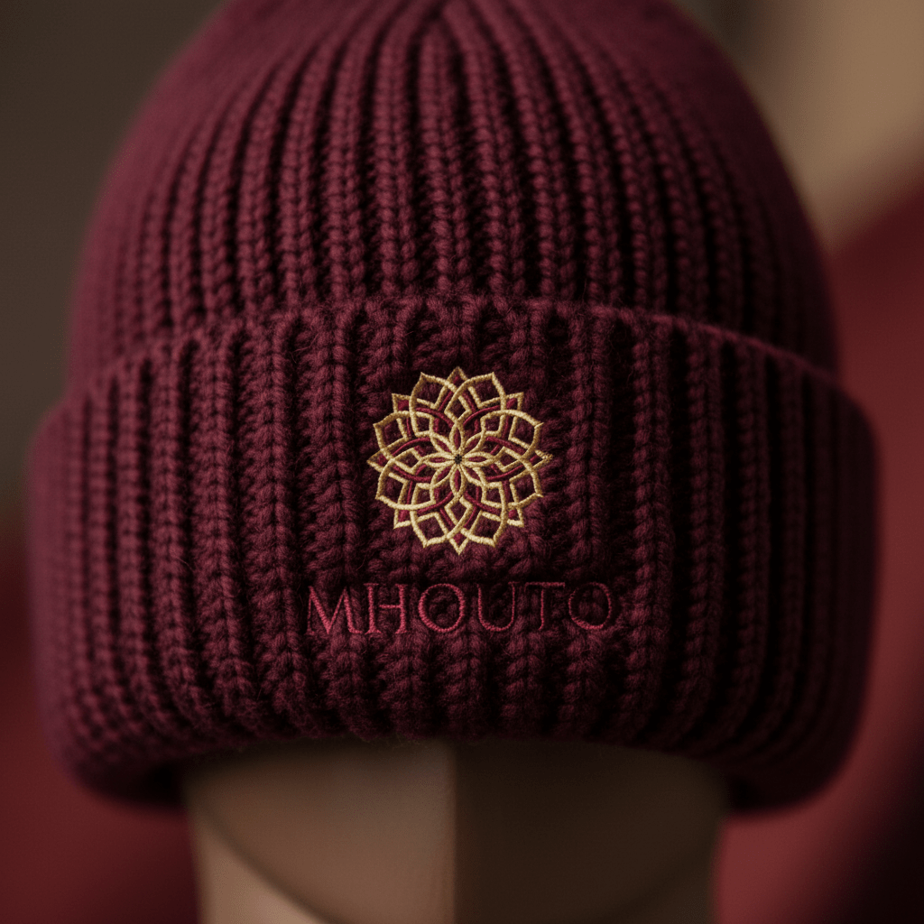 Mhouto Cuffed Beanie — Maroon - mhouto