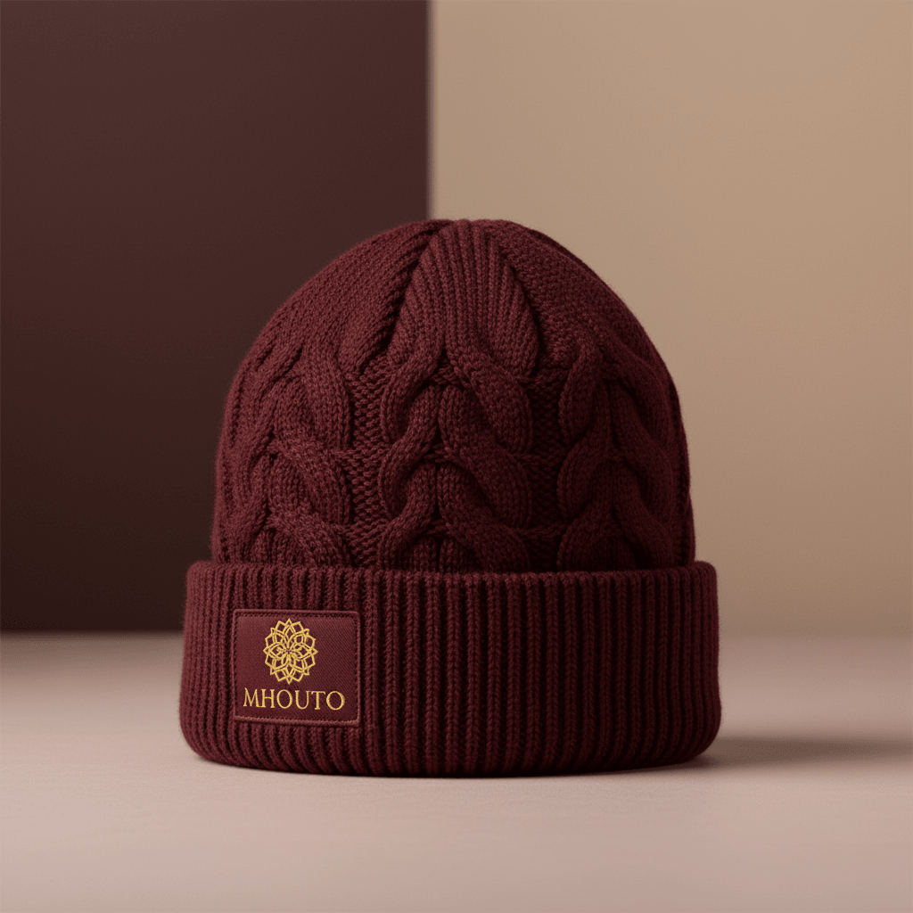 Mhouto Cuffed Beanie — Maroon - mhouto