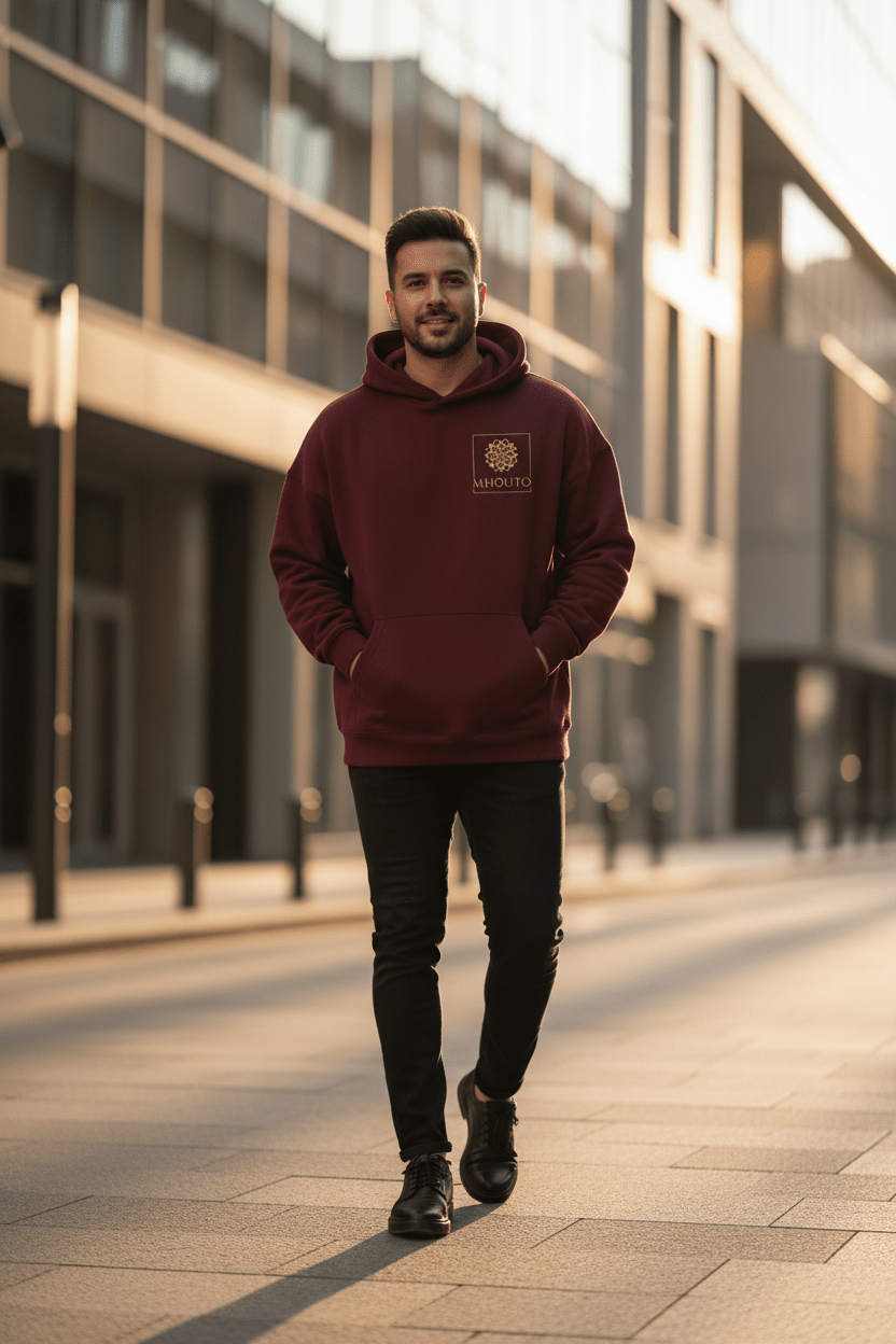 Unisex Pullover Hoodie | Bella + Canvas 3719 Maroon - mhouto