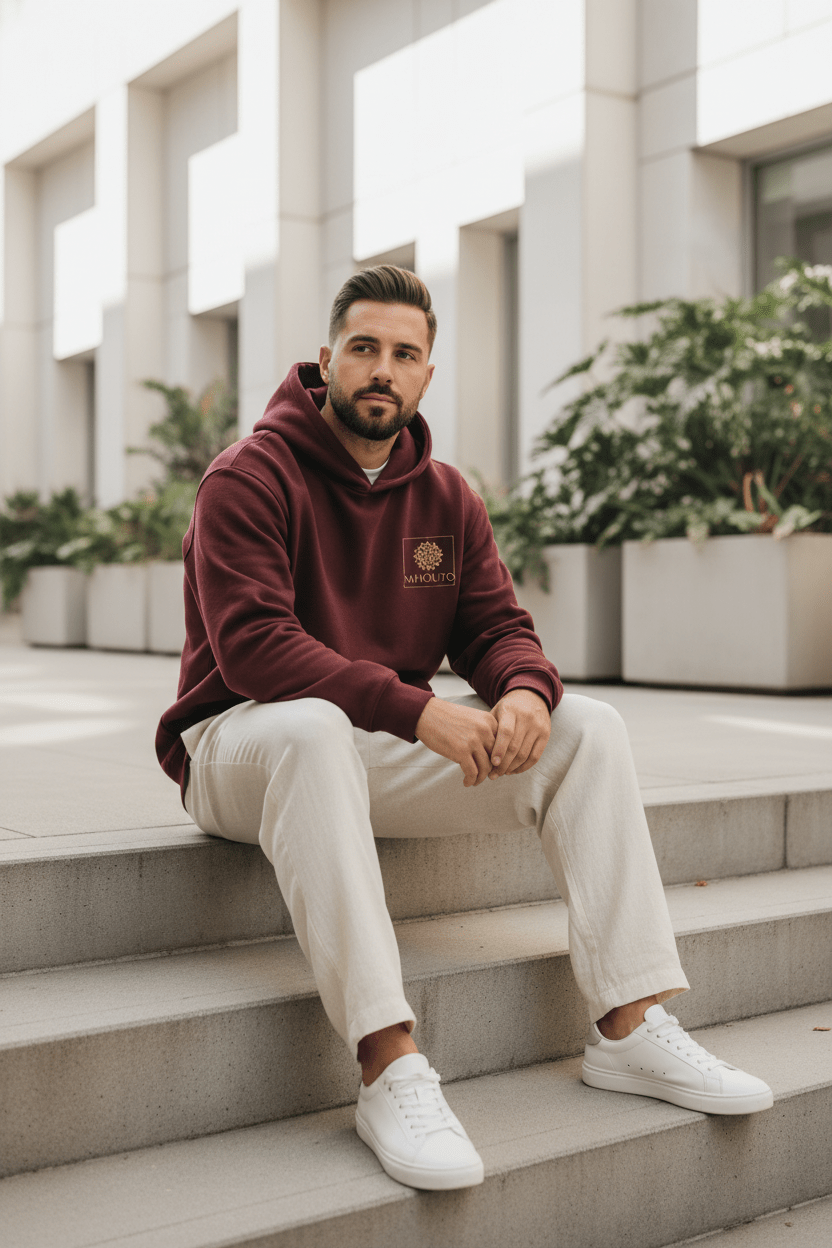 Unisex Pullover Hoodie | Bella + Canvas 3719 Maroon - mhouto