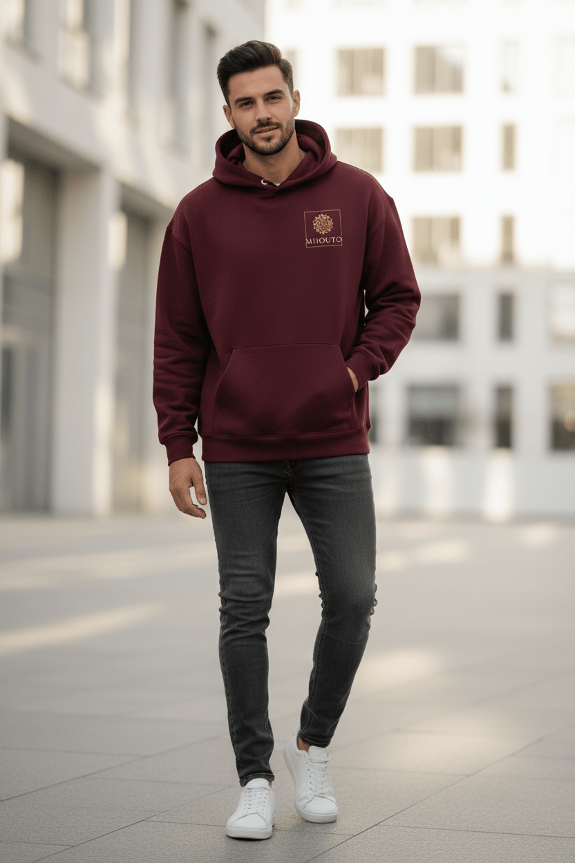 Unisex Pullover Hoodie | Bella + Canvas 3719 Maroon - mhouto